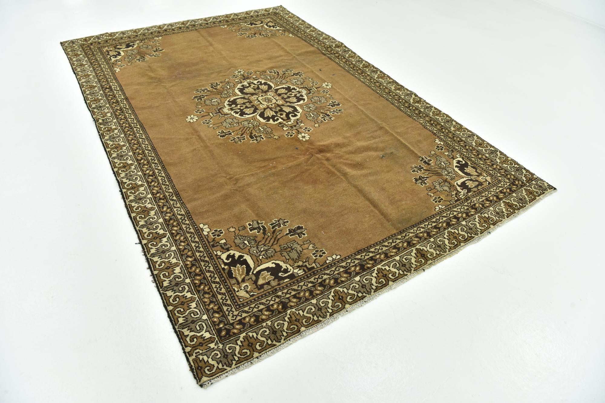 6' 2 x 9' 6 Hand Knotted Ferdos Persian Wool Rug