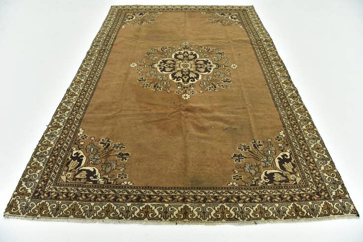 Detail image of 6' 2 x 9' 6 Hand Knotted Ferdos Persian Wool Rug