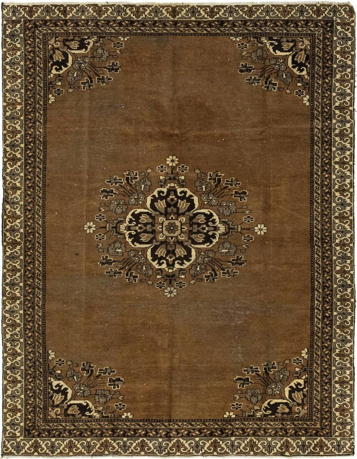 Detail image of 6' 2 x 9' 6 Hand Knotted Ferdos Persian Wool Rug