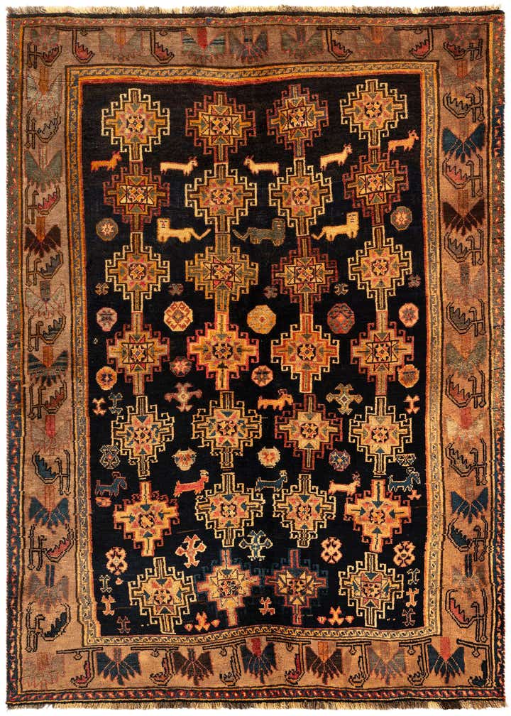 5' 1 x 7' 9 Gabbeh Wool Rug