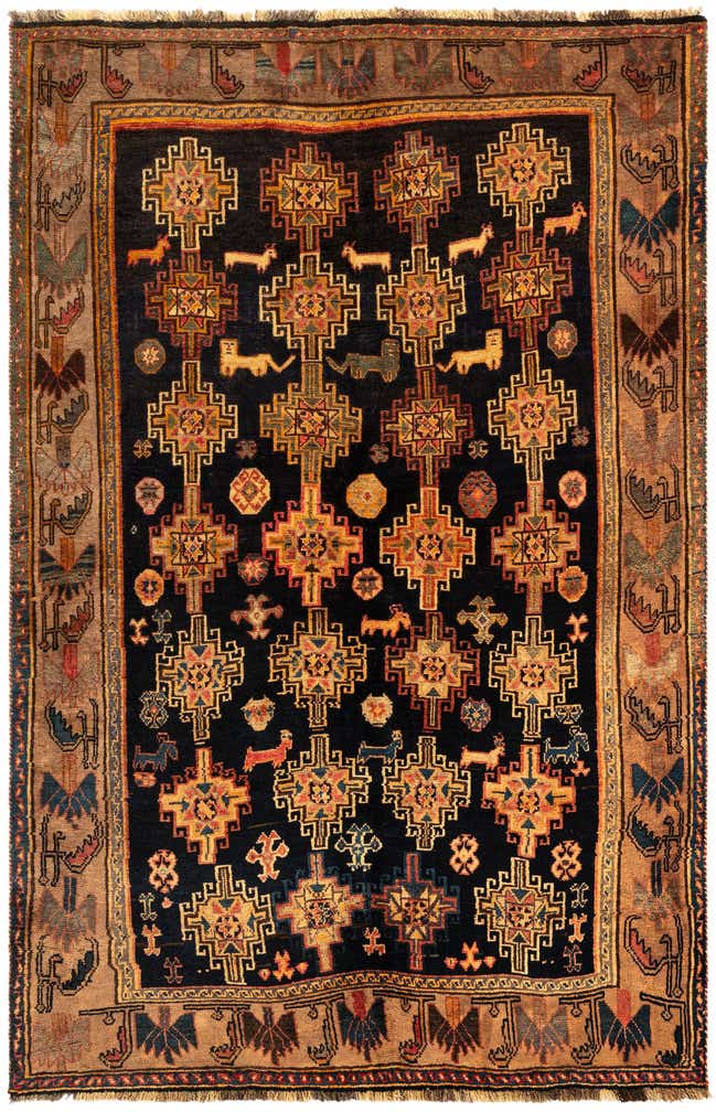 5' 1 x 7' 9 Gabbeh Wool Rug