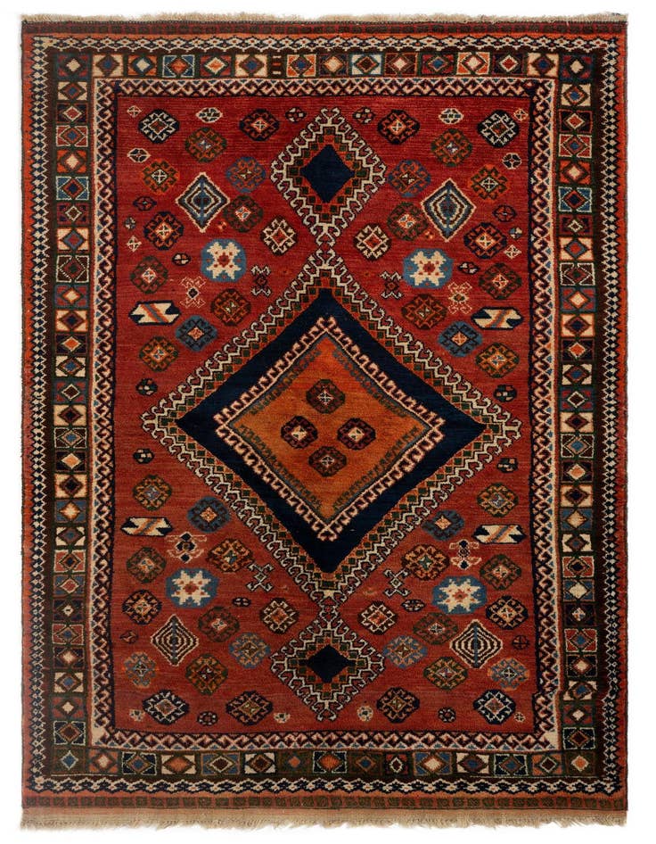 Detail image of 4' 5 x 8' Gabbeh Wool Rug