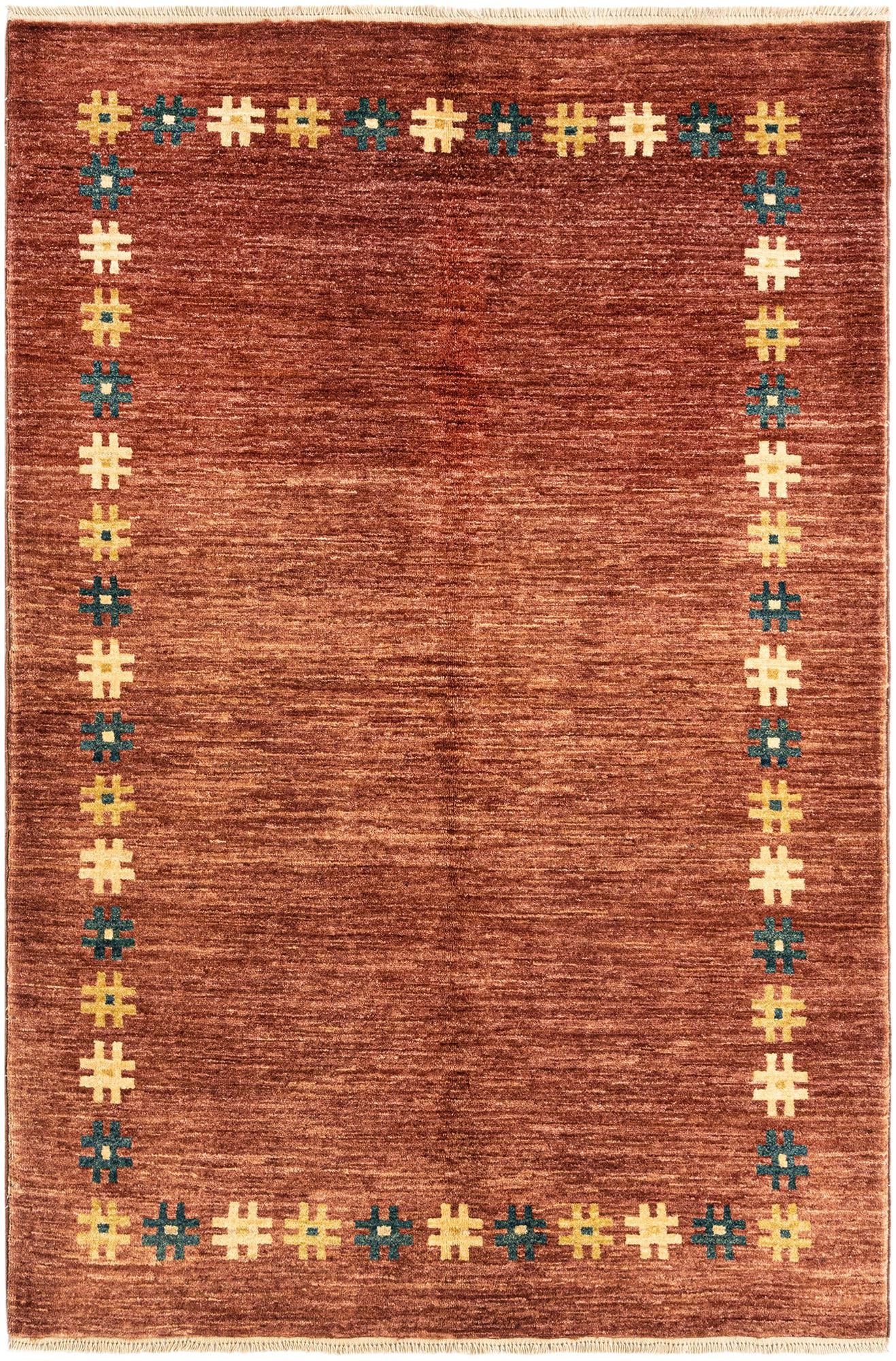 4' x 6' 1 Gabbeh Wool Rug