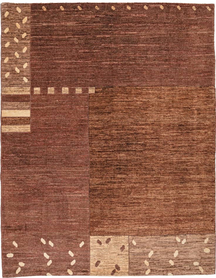 Detail image of 5' 1 x 6' 5 Hand Knotted Gabbeh Wool Rug
