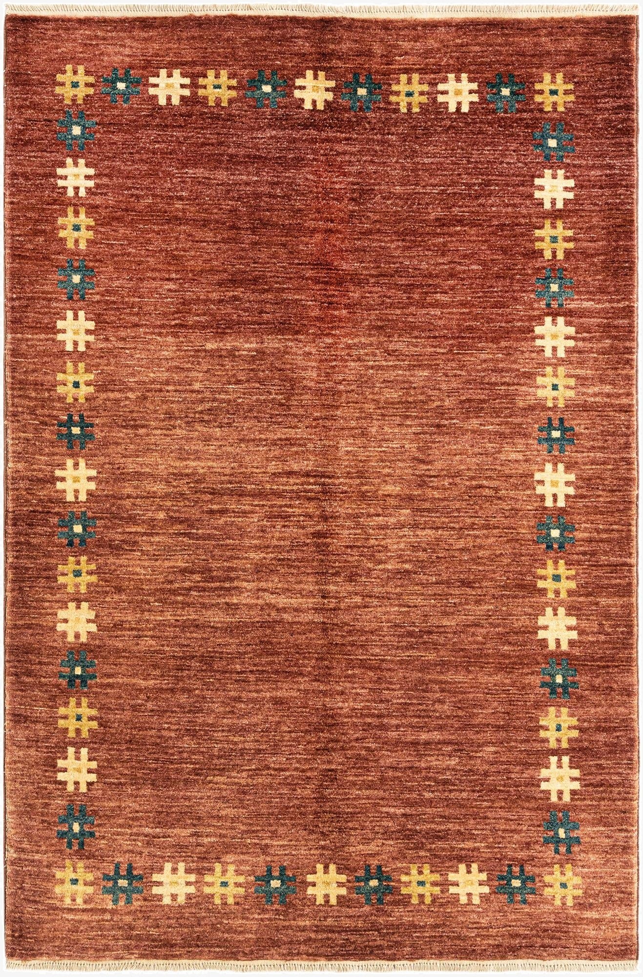 4' x 6' 1 Gabbeh Wool Rug