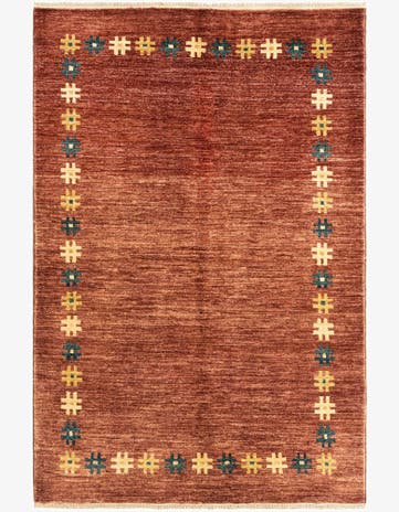 4' x 6' 1 Gabbeh Wool Rug