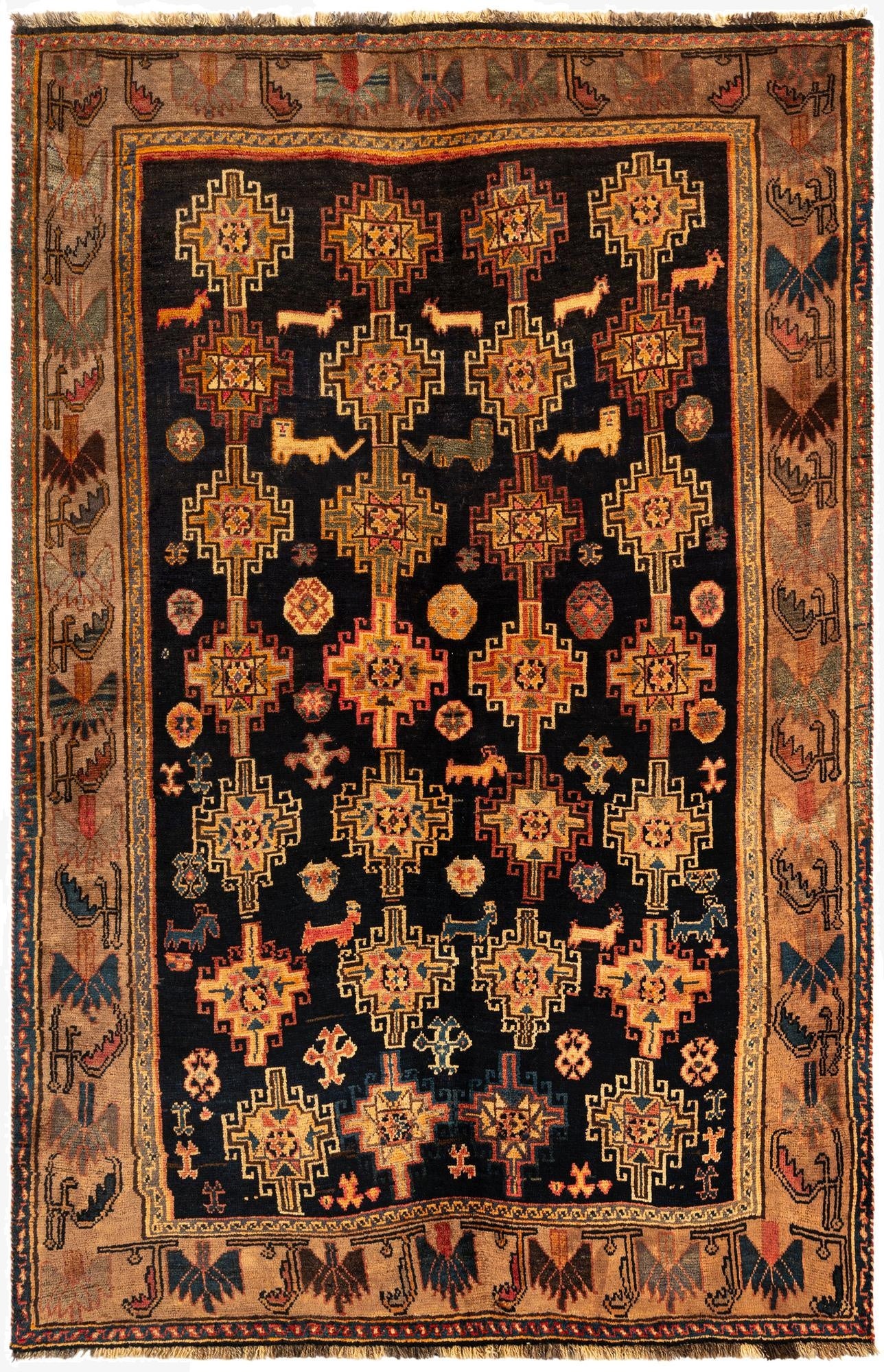 5' 1 x 7' 9 Gabbeh Wool Rug