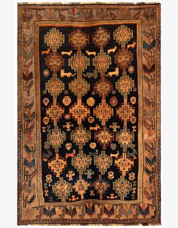 5' 1 x 7' 9 Gabbeh Wool Rug