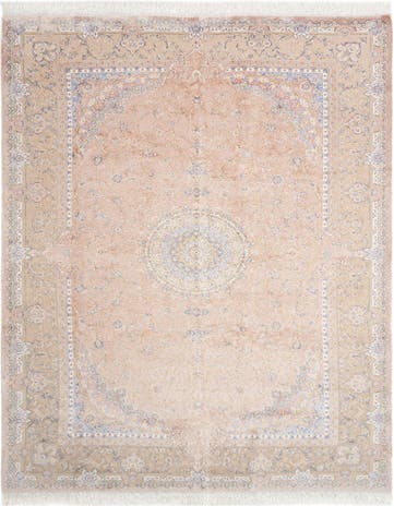 6' 7 x 9' 10 Ghom Design Rug