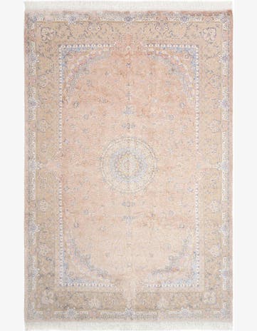6' 7 x 9' 10 Ghom Design Rug