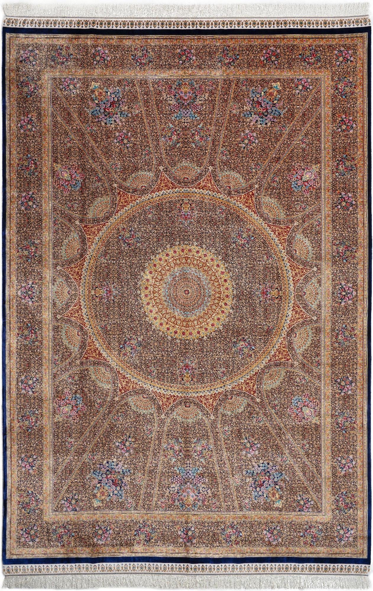 6' 7 x 9' 10 Ghom Design Rug
