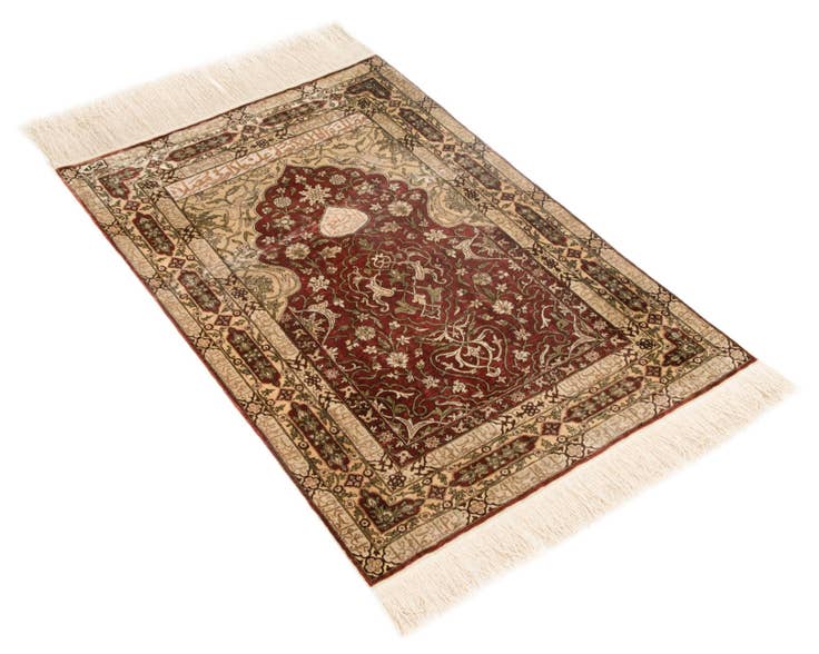 Detail image of 2' 5 x 3' 7 Hand Knotted Ghom Persian Rug