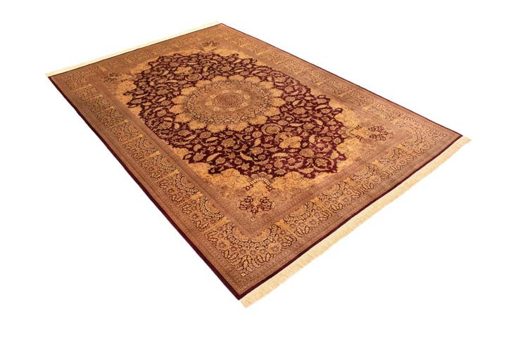 Detail image of 6' 6 x 9' 9 Ghom Silk Rug