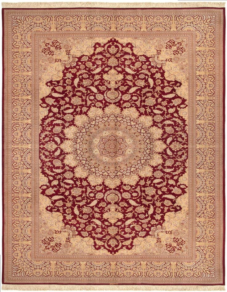 Detail image of 6' 6 x 9' 9 Ghom Silk Rug