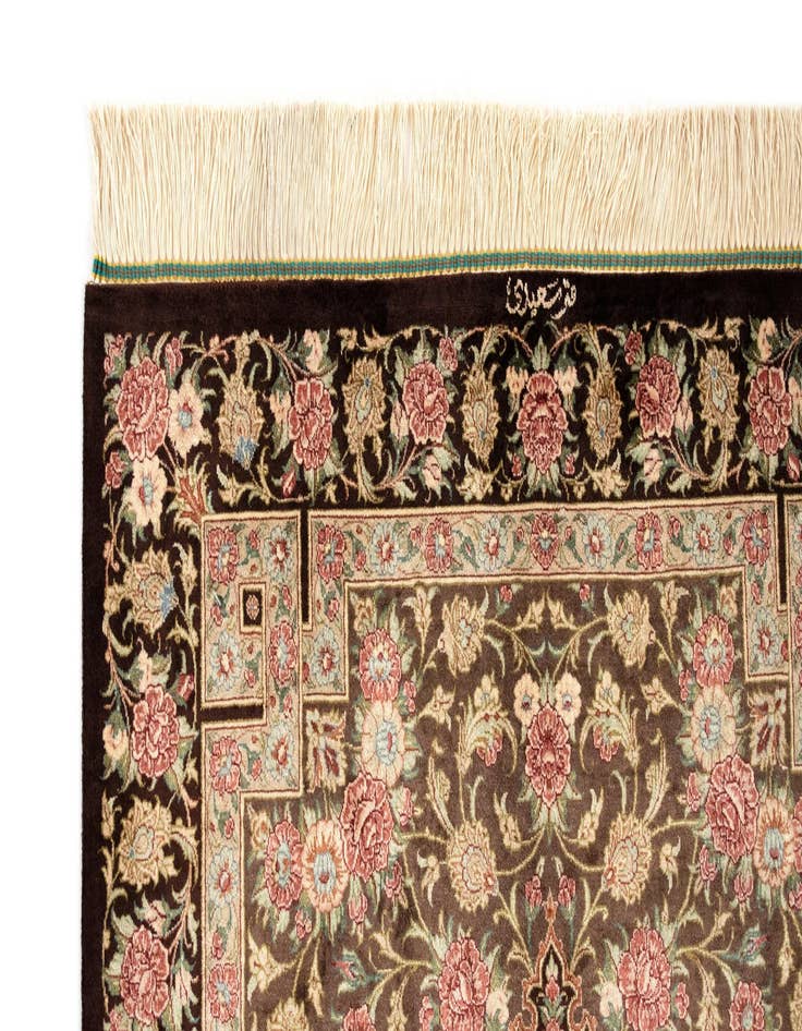 Detail image of 2' 7 x 3' 11 Ghom Silk Rug