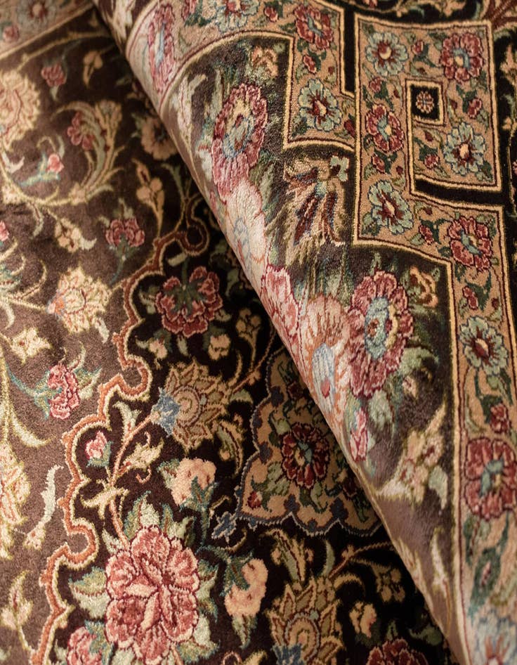 Detail image of 2' 7 x 3' 11 Ghom Silk Rug