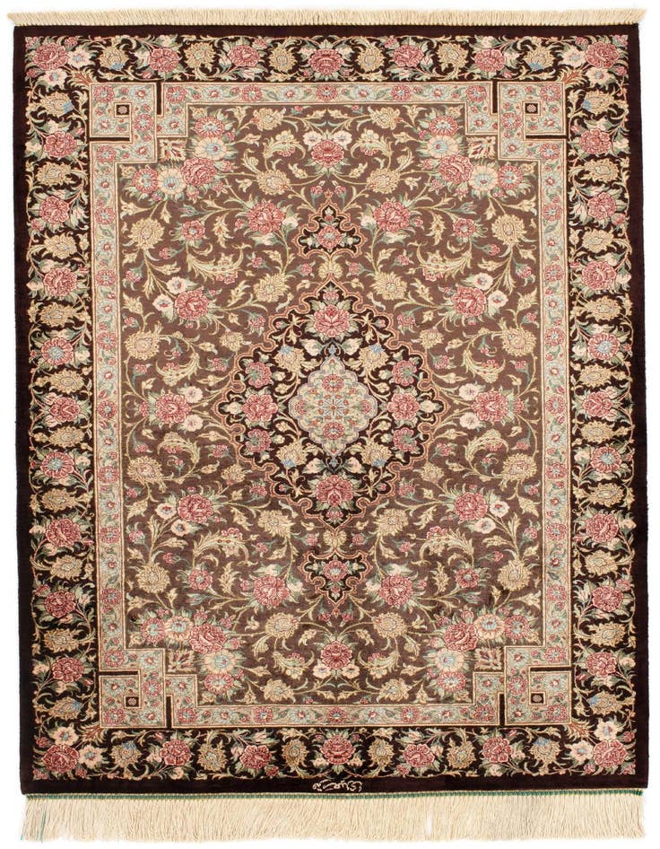 Detail image of 2' 7 x 3' 11 Ghom Silk Rug