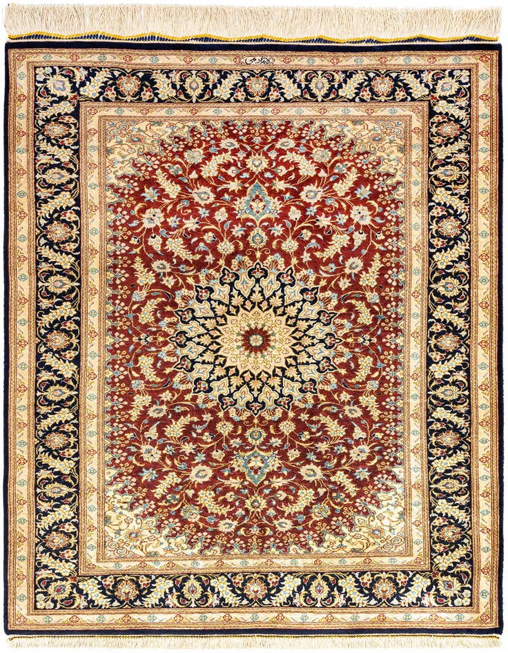Detail image of 2' 8 x 3' 10 Ghom Silk Rug