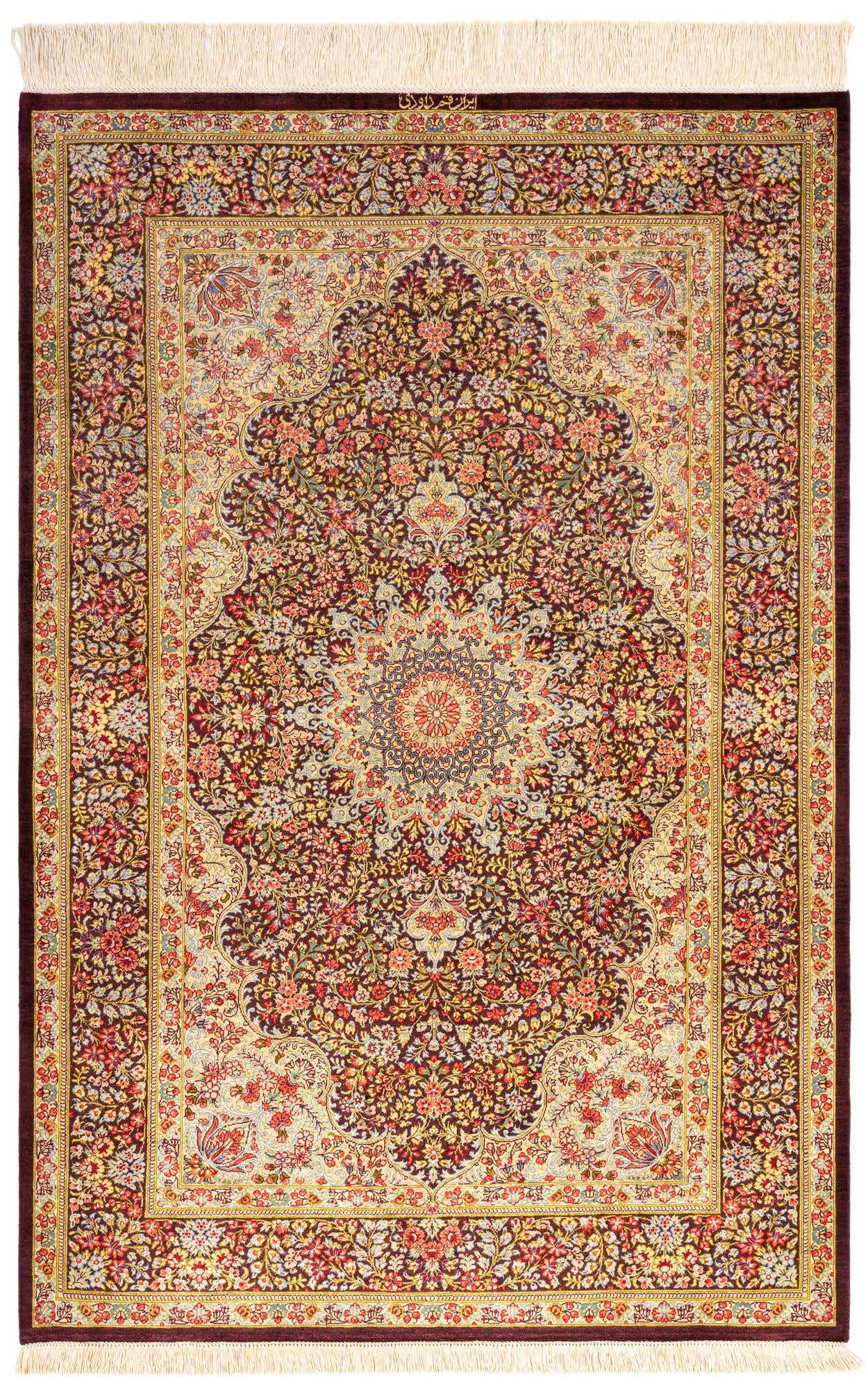 3' 3 x 4' 11 Ghom Silk Rug