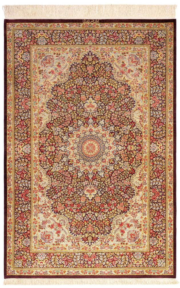 3' 3 x 4' 11 Ghom Silk Rug