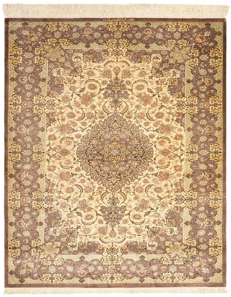 Detail image of 3' 4 x 5' 1 Ghom Silk Rug