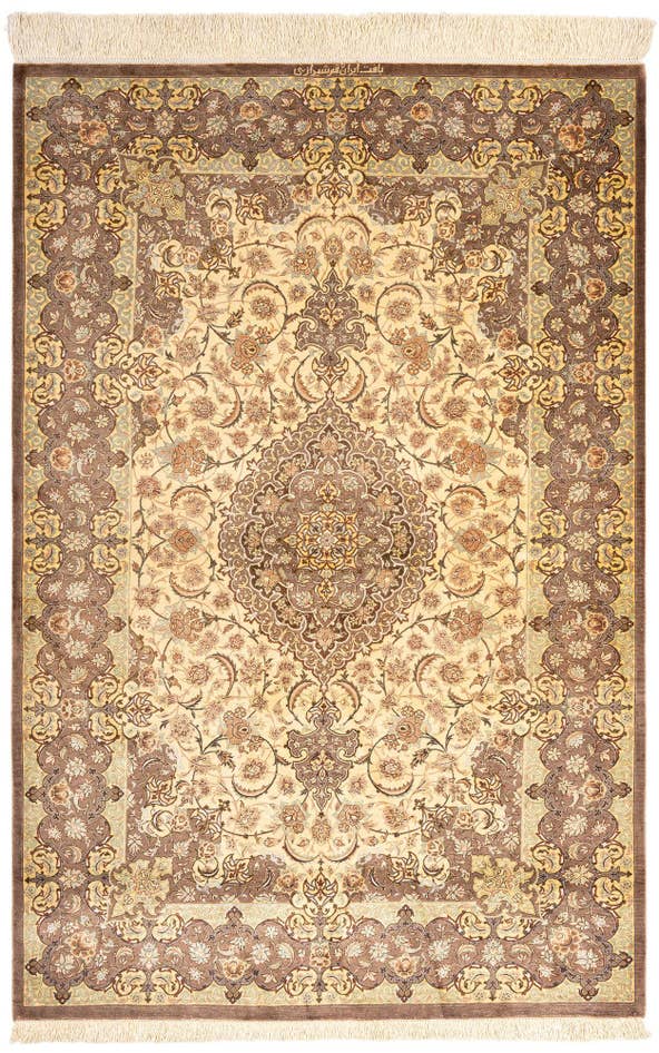 Detail image of 3' 4 x 5' 1 Ghom Silk Rug