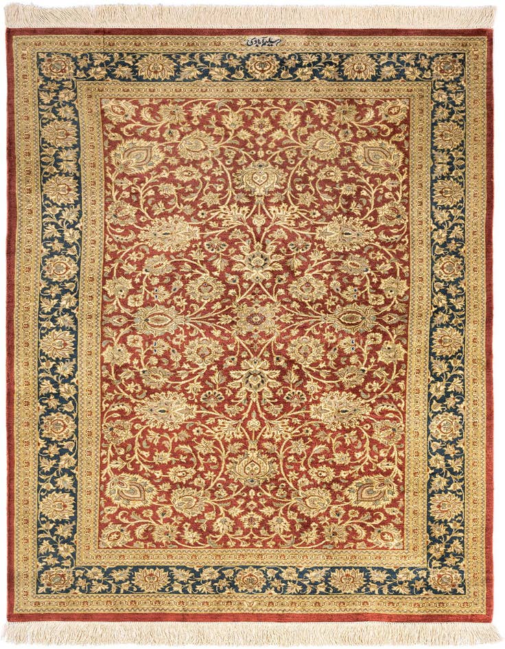 Detail image of 2' 7 x 3' 11 Ghom Silk Rug