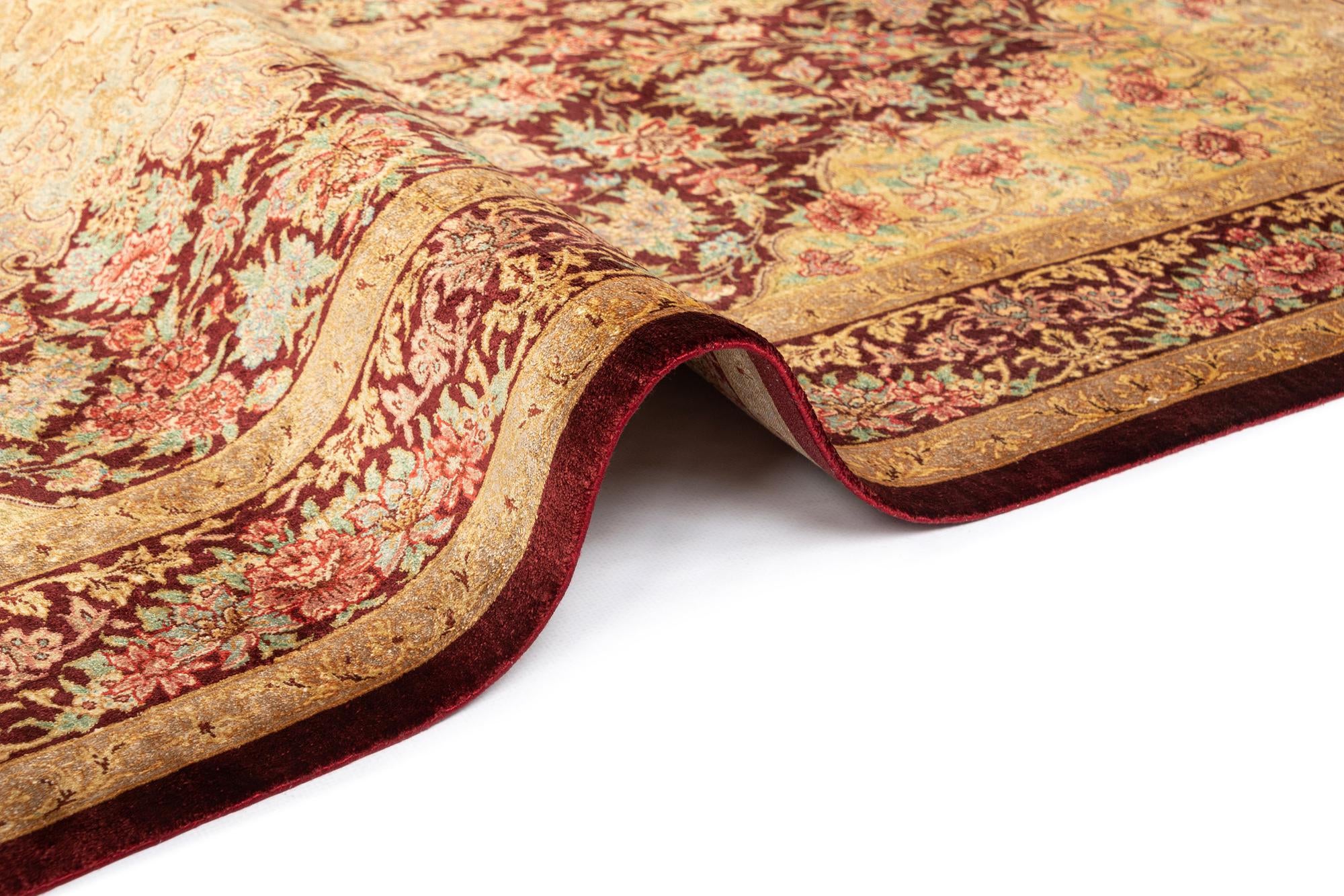 3' 4 x 5' 3 Ghom Silk Rug