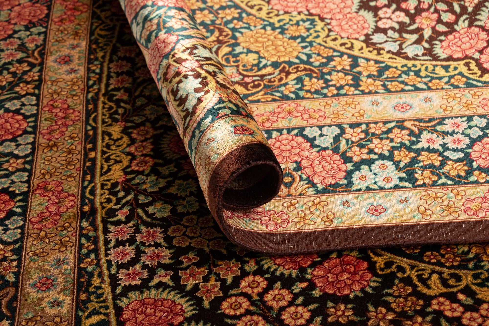3' 4 x 4' 9 Ghom Silk Rug