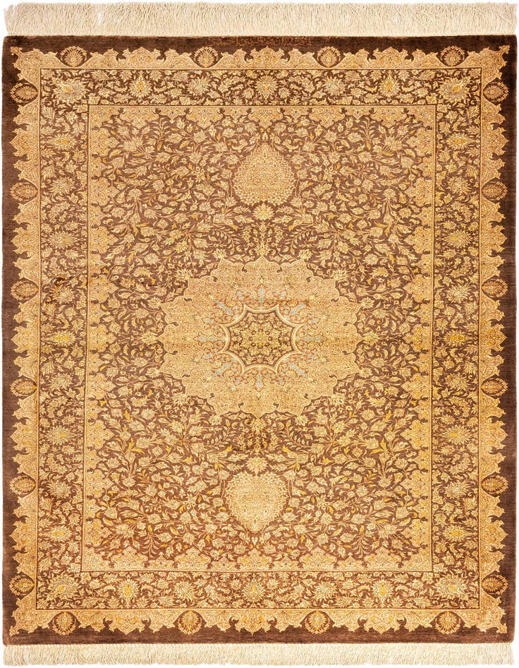 Detail image of 3' 4 x 5' 1 Ghom Silk Rug