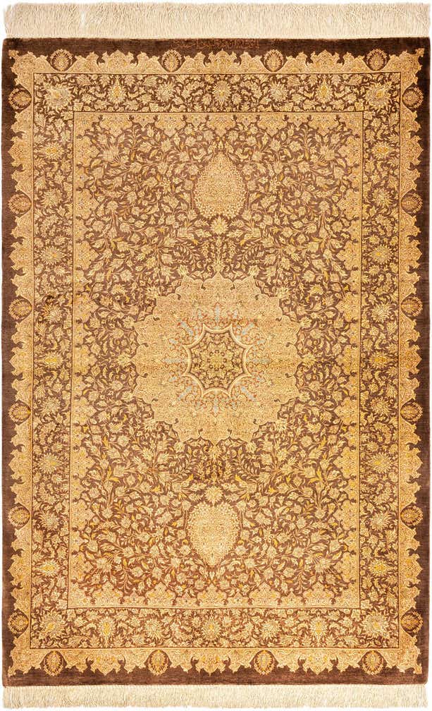 3' 4 x 5' 1 Ghom Silk Rug