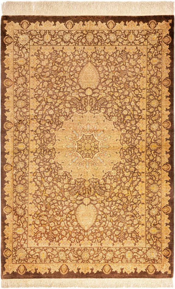 Detail image of 3' 4 x 5' 1 Ghom Silk Rug