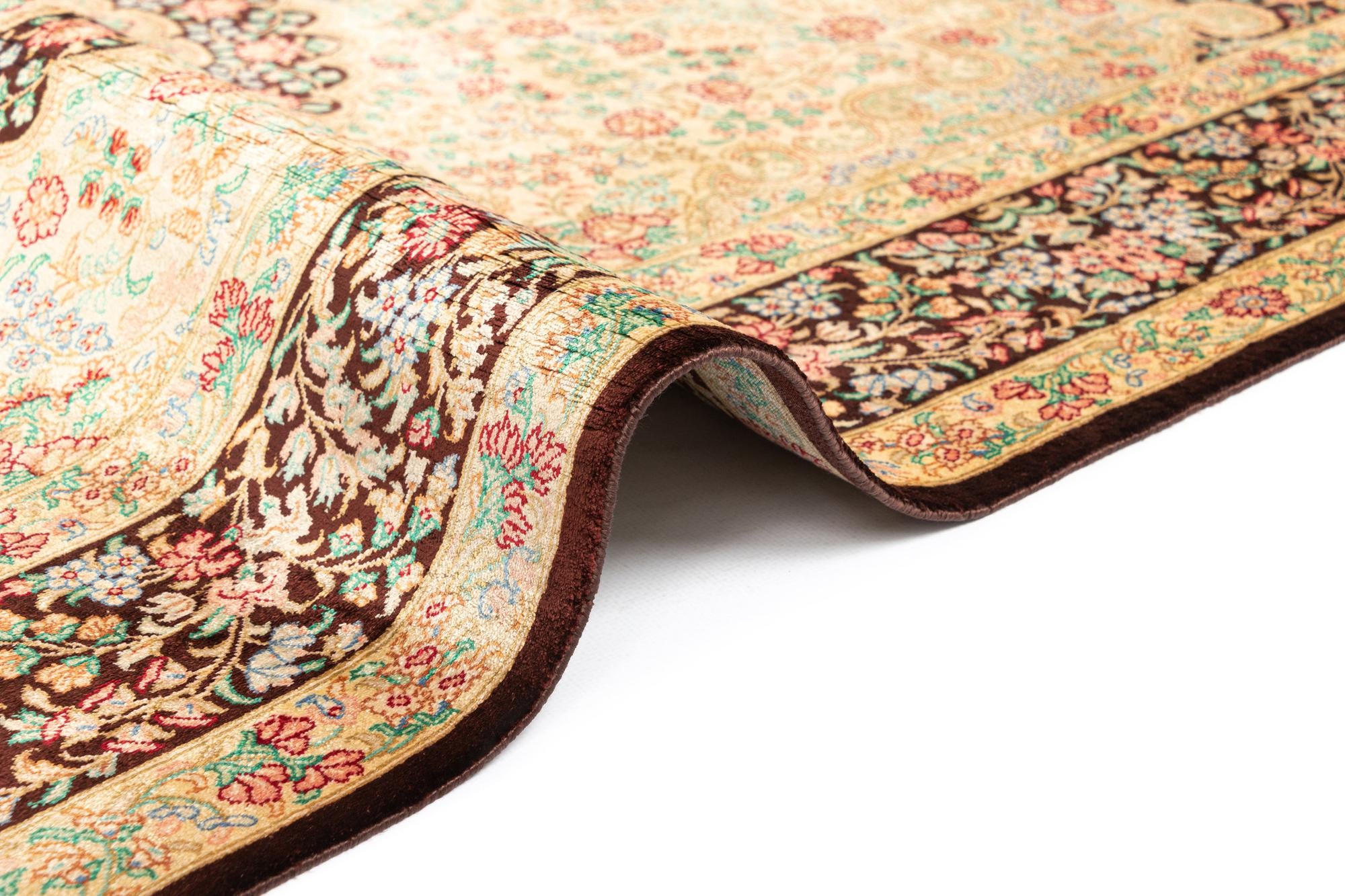 3' 3 x 4' 11 Ghom Silk Rug
