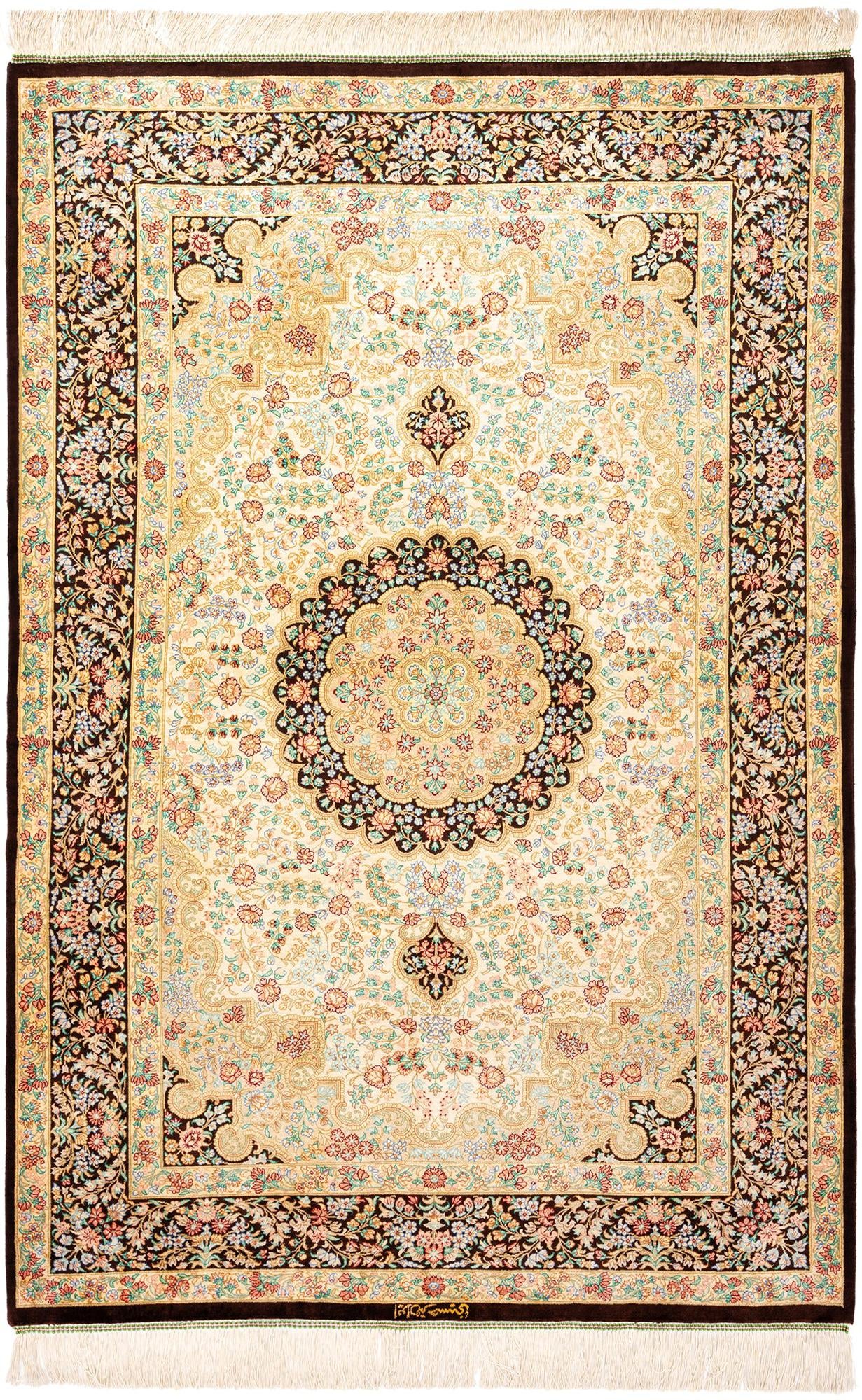 3' 3 x 4' 11 Ghom Silk Rug