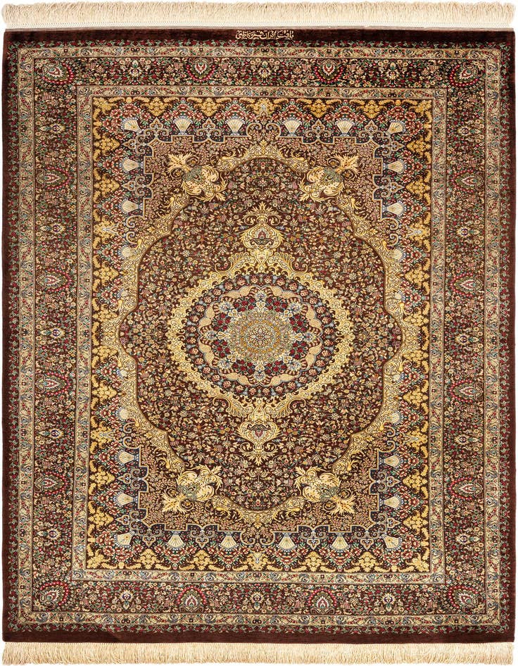 Detail image of 3' 1 x 5' Ghom Silk Rug