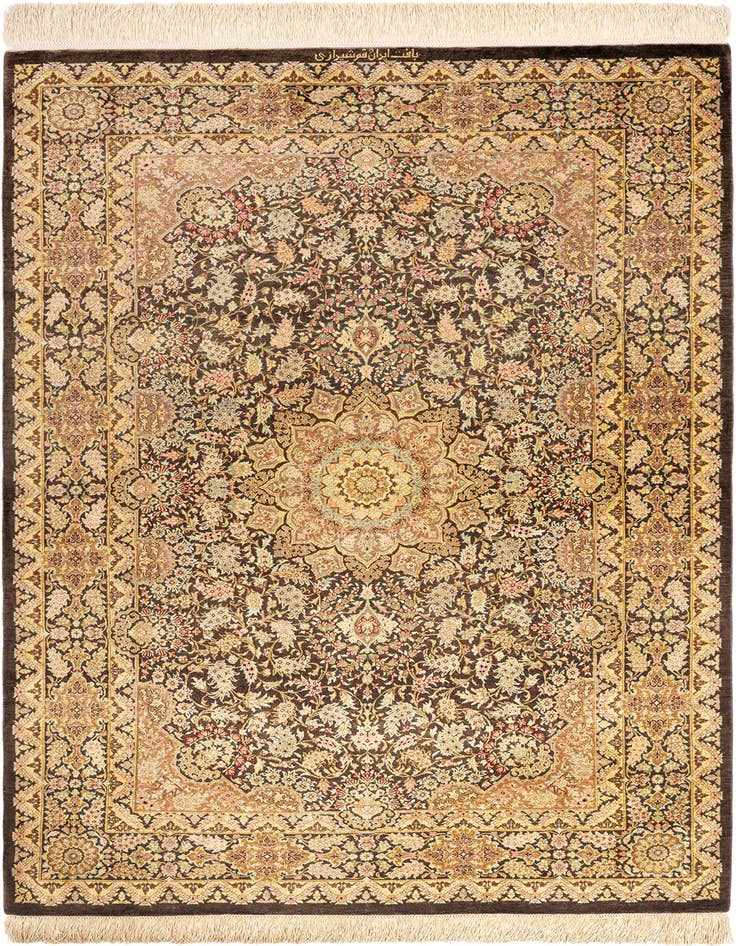 Detail image of 3' 3 x 4' 11 Ghom Silk Rug