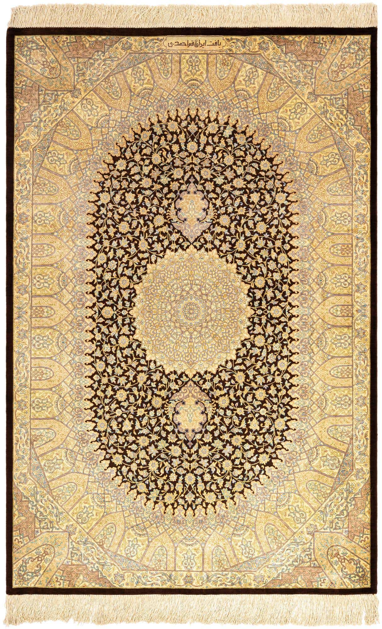 3' 4 x 5' 1 Ghom Silk Rug