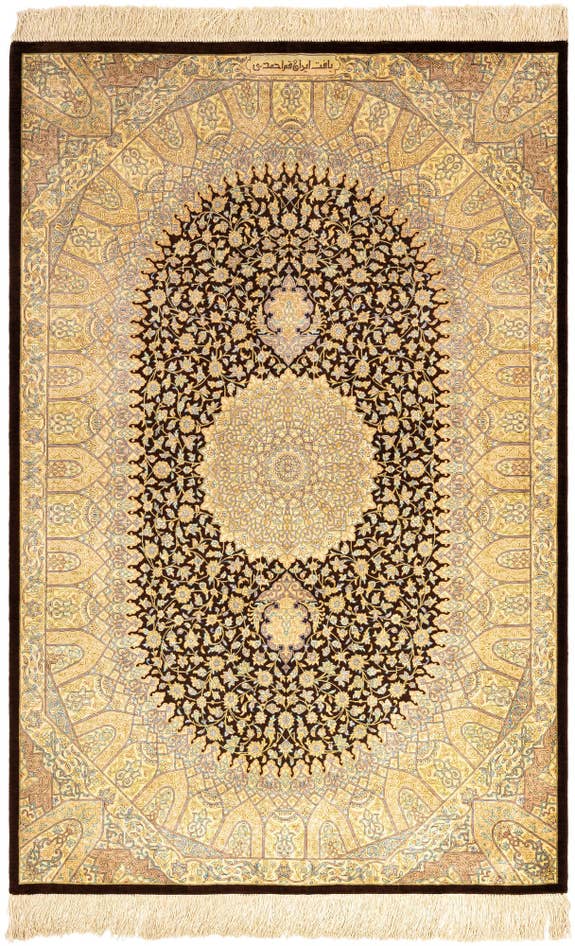 Detail image of 3' 4 x 5' 1 Ghom Silk Rug