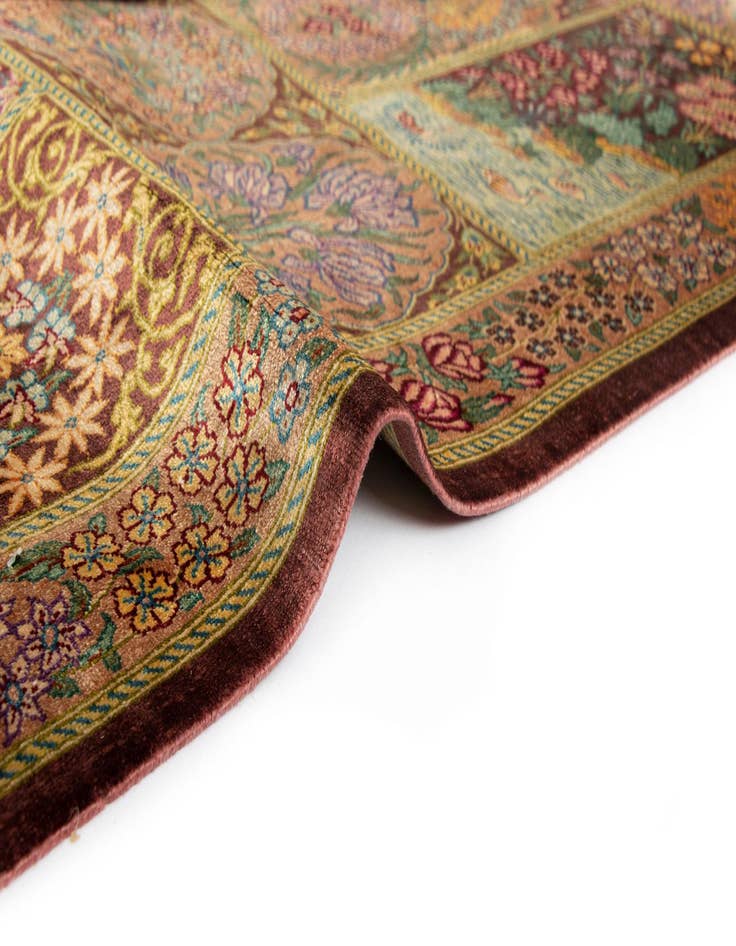 Detail image of 2' x 2' 11 Ghom Silk Rug