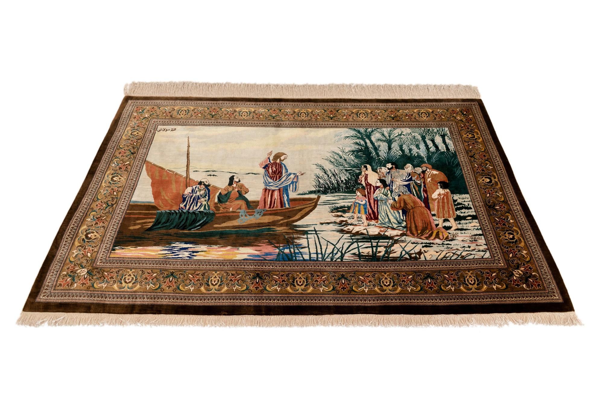 95cm x 145cm Ghom Silk Rug