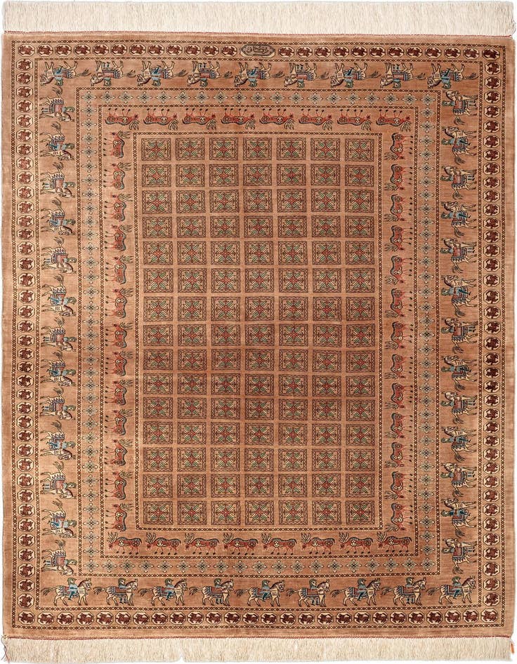 Detail image of 3' 3 x 4' 11 Ghom Silk Rug
