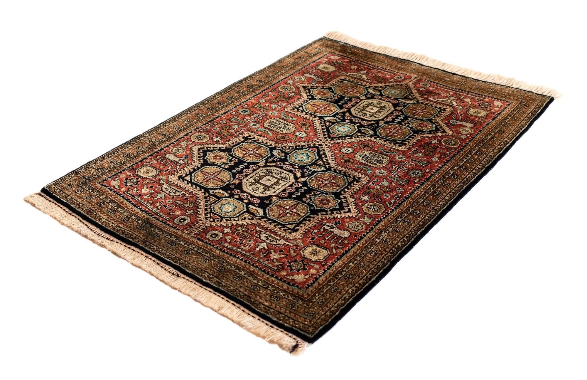 1' 10 x 2' 8 Ghom Silk Rug