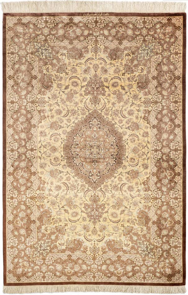 Detail image of 3' 3 x 5' Ghom Silk Rug