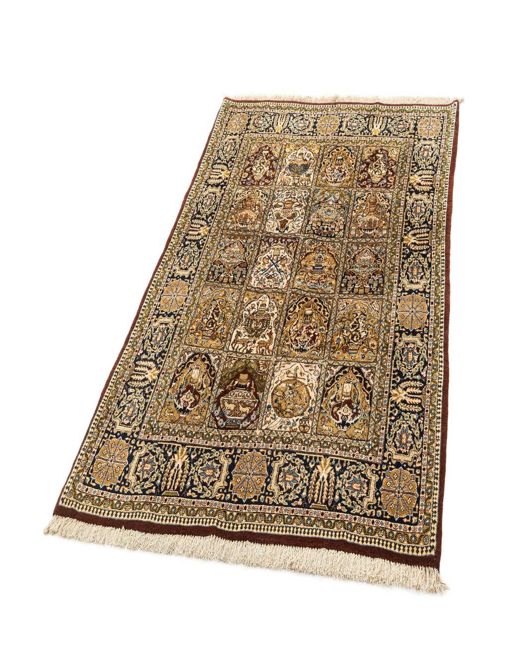 Primary image 4' 7 x 6' 10 Ghom Silk Rug