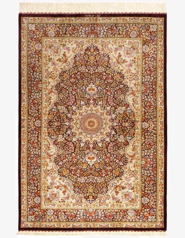 3' 4 x 4' 10 Ghom Silk Rug