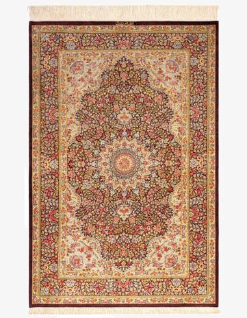 3' 3 x 4' 11 Ghom Silk Rug