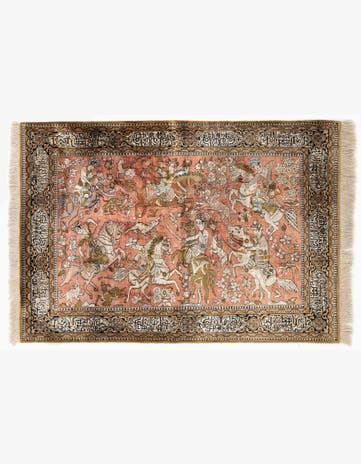 3' 6 x 5' 1 Ghom Silk Rug