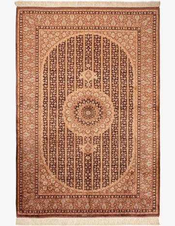 4' 6 x 6' 8 Ghom Silk Rug