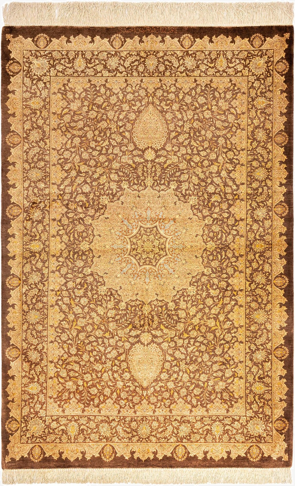 3' 4 x 5' 1 Ghom Silk Rug