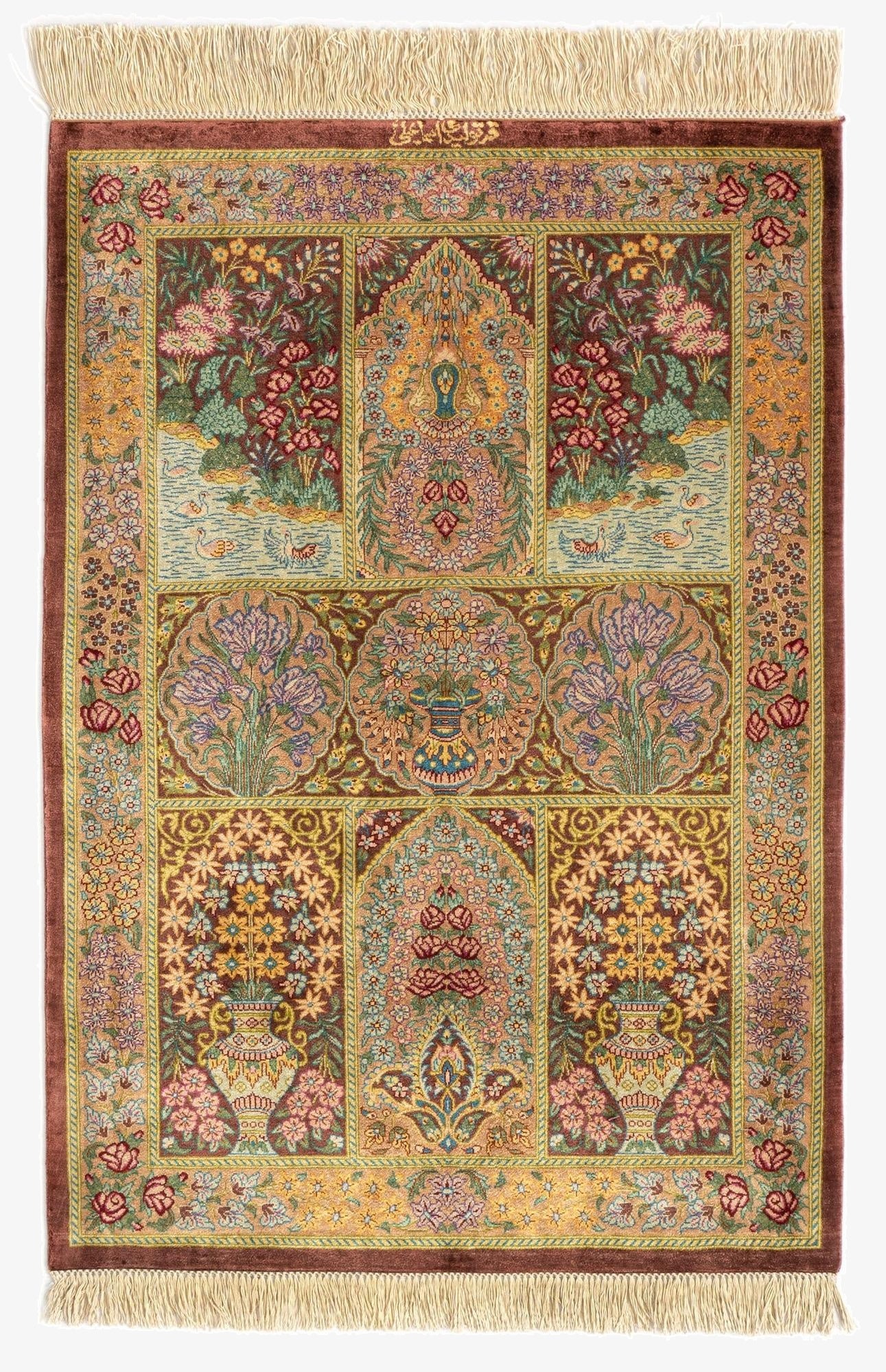 2' x 2' 11 Ghom Silk Rug